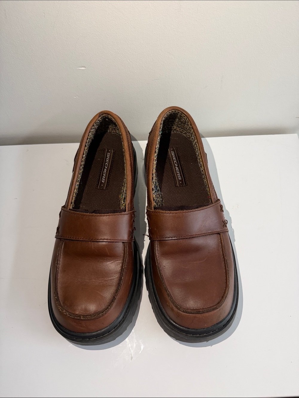 Sketchers Chunky Brown Leather Loafers